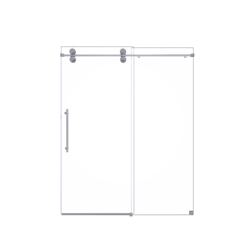 44"-48"W*76" H Frameless Single Sliding Shower Door – 5/16" (8Mm) Clear Tempered Glass, Bypass Design With Chrome Finish