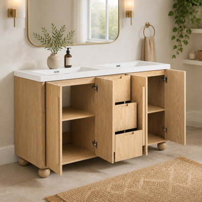 Ensemble de meuble-lavabo double 59,1 po avec résine