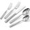 18/10 Stainless Steel Flatware Set For 1, 5-Piece Cutlery Set With Roman Column Design, Heavy Duty Thick Handle, Elegant Dining For Home, Restaurant, Wedding, Party, Dishwasher Safe Silverware