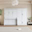 Grand lit escamotable mural avec placard, blanc