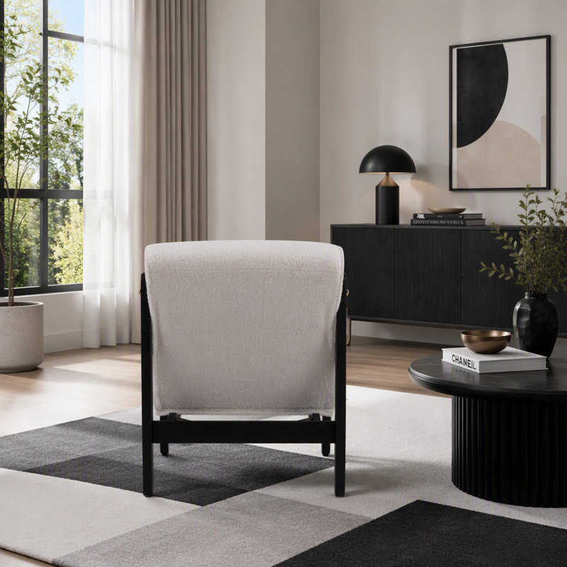 Fauteuil d'appoint Fluffy, Noir, Blanc