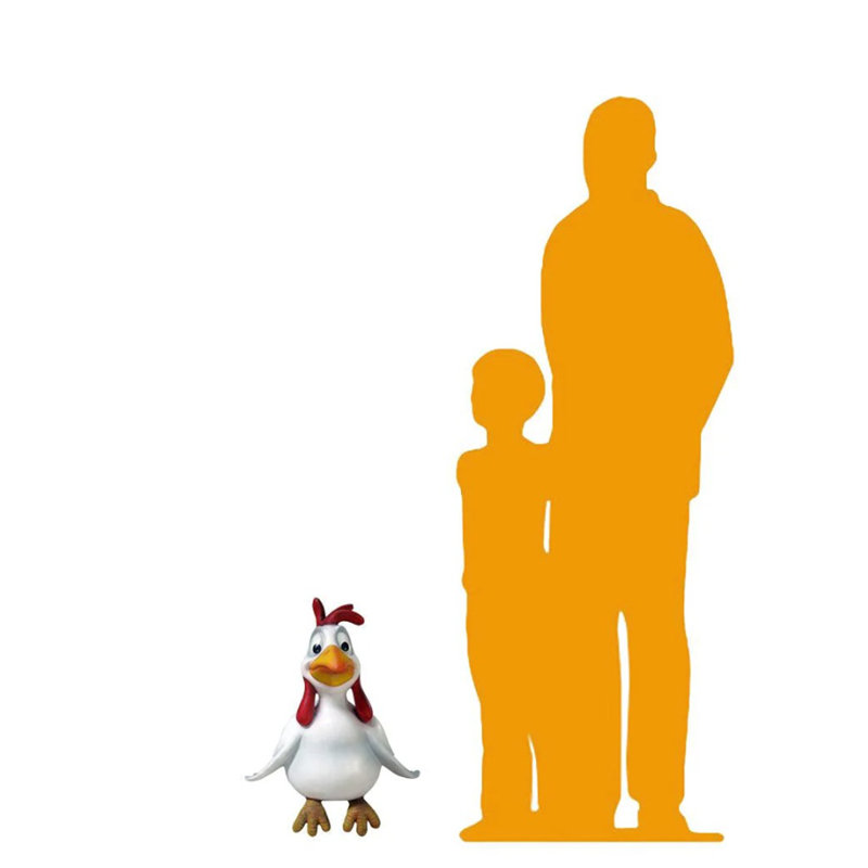 Drôle de statue de poulet comique