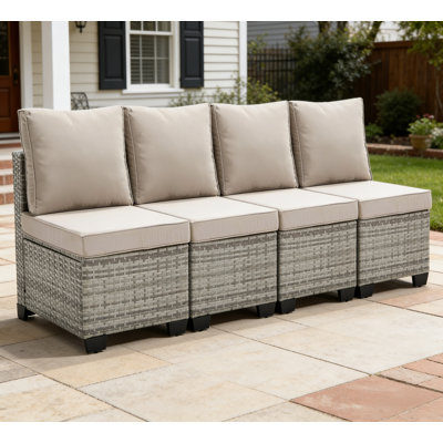 Ensemble de conversation: Canapé modulaire X 4 (gris clair)