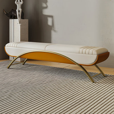 Banc de rangement rembourré avec tabouret italien