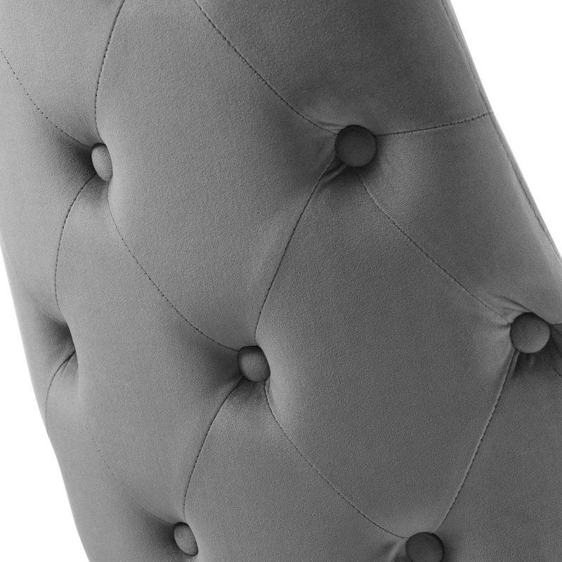 Chaise parsons capitonnée en velours, Gris
