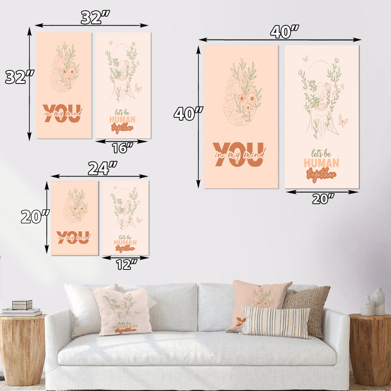 Ensemble de 2 impressions florales, Toile tendue, H 20 po x l 24 po x P 1 po