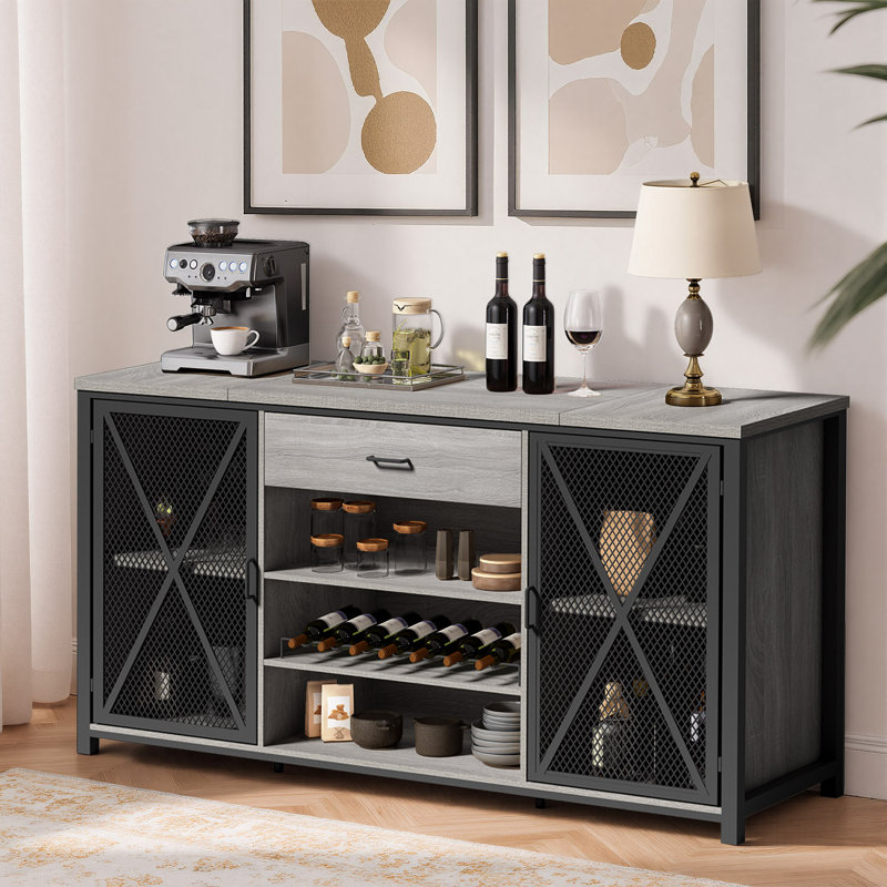 Bar 70,9 "avec espace pour réfrigérateur, Gris