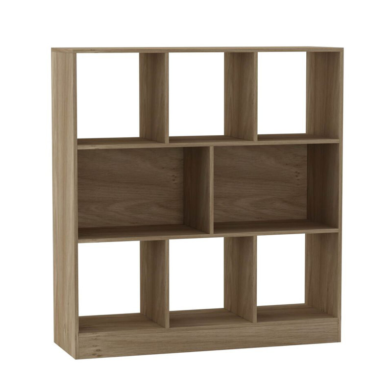 Sriyah 95cm H x 89cm W Solid Wood Bookcase, Oak