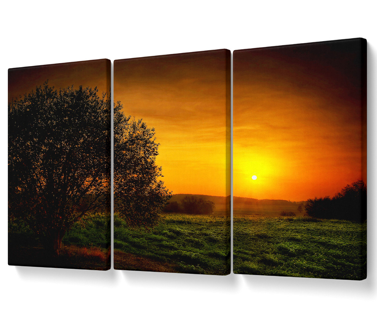 Ebern Designs Yorkshire Dales Glow - 3 Piece Wrapped Canvas Graphic Art ...