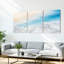 «Ocean Waves Beach Scene», ensemble de 3 reproductions d'art sur toile tendues sur toile-2115669124