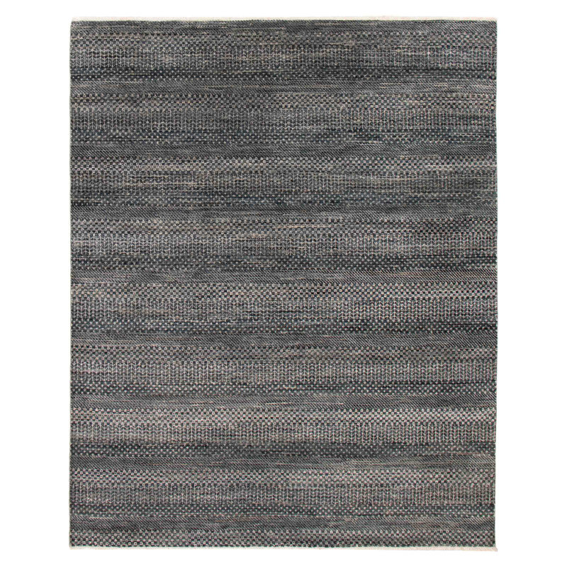 Tapis bleu marine en soie 8 pi 2 po x 10 pi 1 po