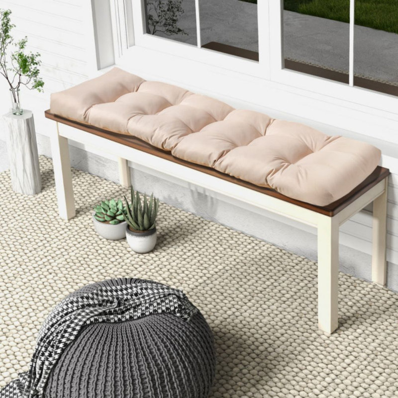 Coussin de siège d'extérieur 1 pièce Nayelee Ebern Designs, Beige