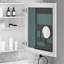 Armoire à pharmacie avec miroir à bords biseautés, porte à ouverture à droite et porte sans cadre l 24 po x H 26 po-702605841