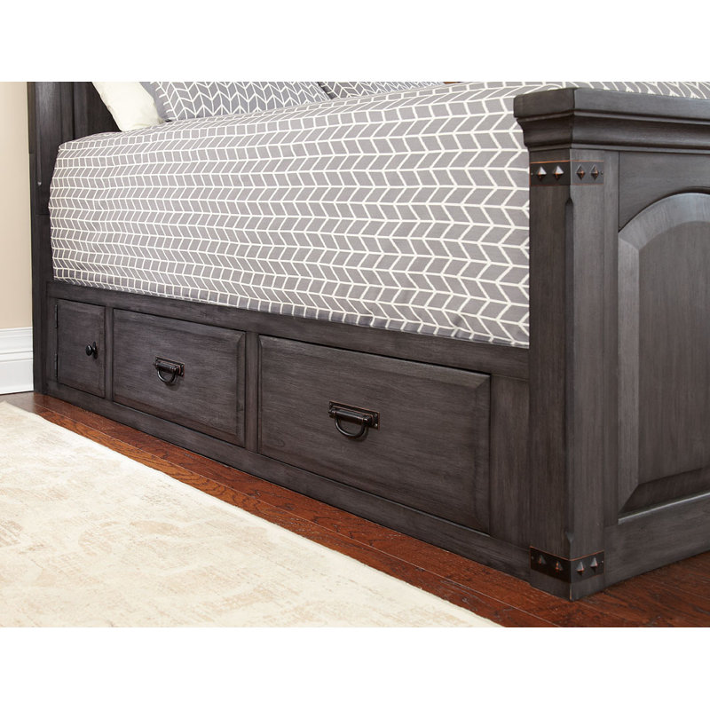 Solid Wood Platform Storage Bed, King