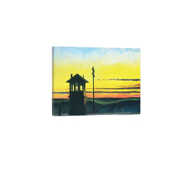 Railroad Sunset, art mural en bois à l'arrière 30 x 20