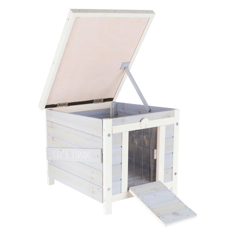 Maison de chat en bois pour animaux de compagnie, refuge pour petits animaux résistant aux intempéries, refuge pour petits animaux, chats sauvages