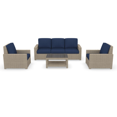 Outdoor Patio Sofa Conversation Set With Sunbrella Cushions