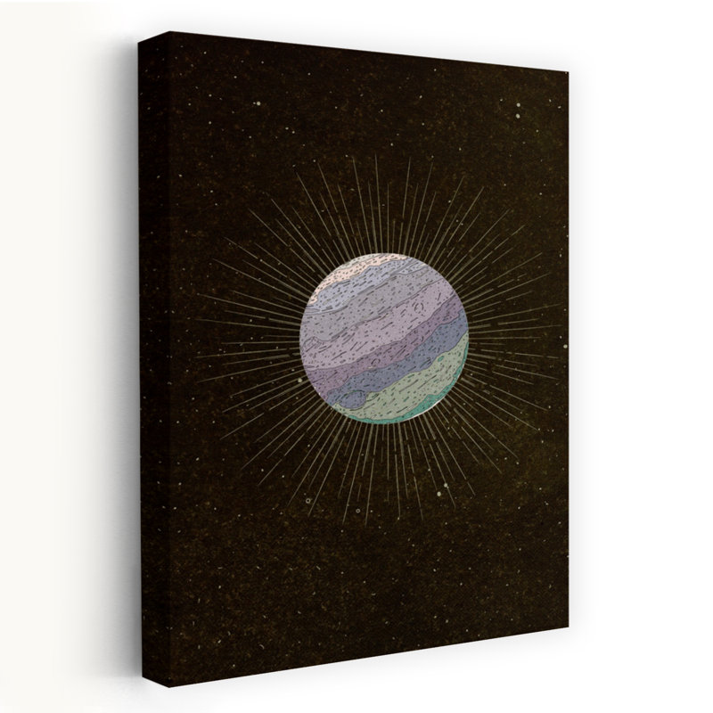 «Retro Space Abstract Dreamy Ethereal Lavender Landscape Nature», art mural, H 60 po x l 40 po