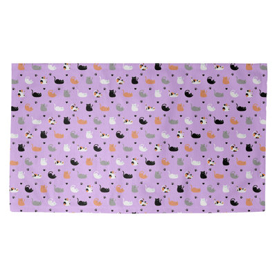 Tapis mauve à motif de chats Avicia