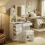 Ensemble coiffeuse avec miroir et tabouret Artilus-691025459