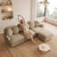 Canapés modernes en chenille, canapé modulable 3 places avec pouf, structure en bois massif-656301141