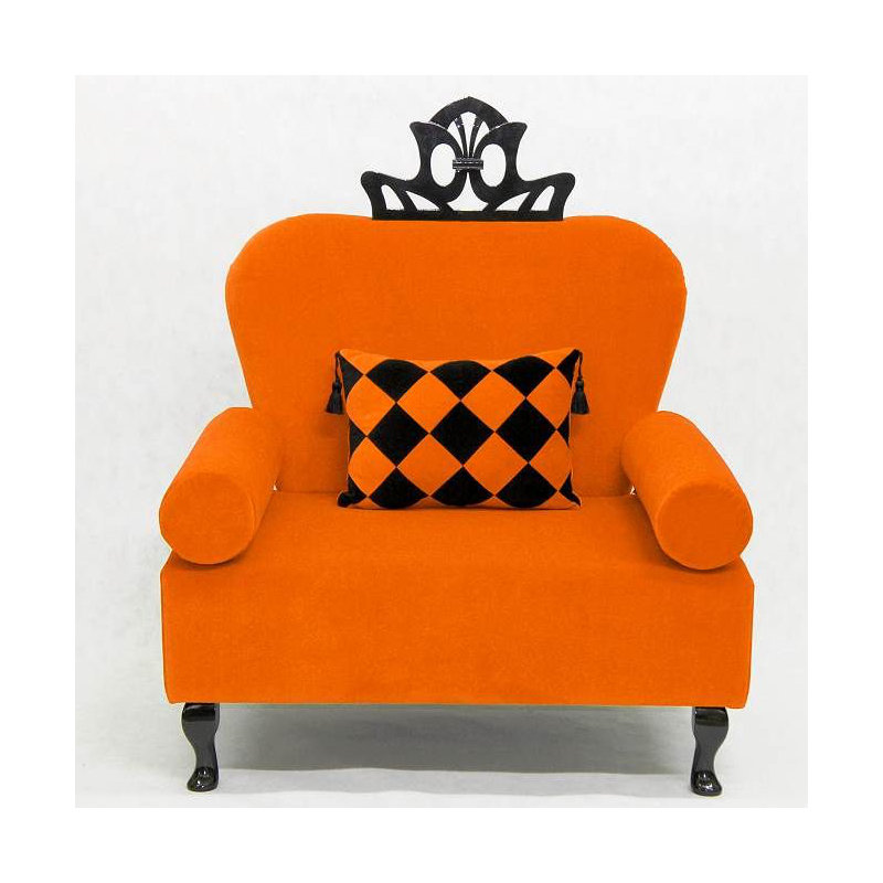 Artdeko Upholstered Armchair, Orange