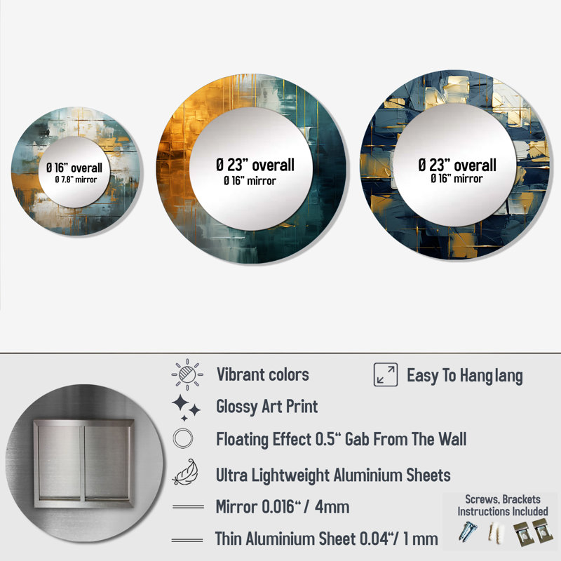 Charisse Metal Round Mirror