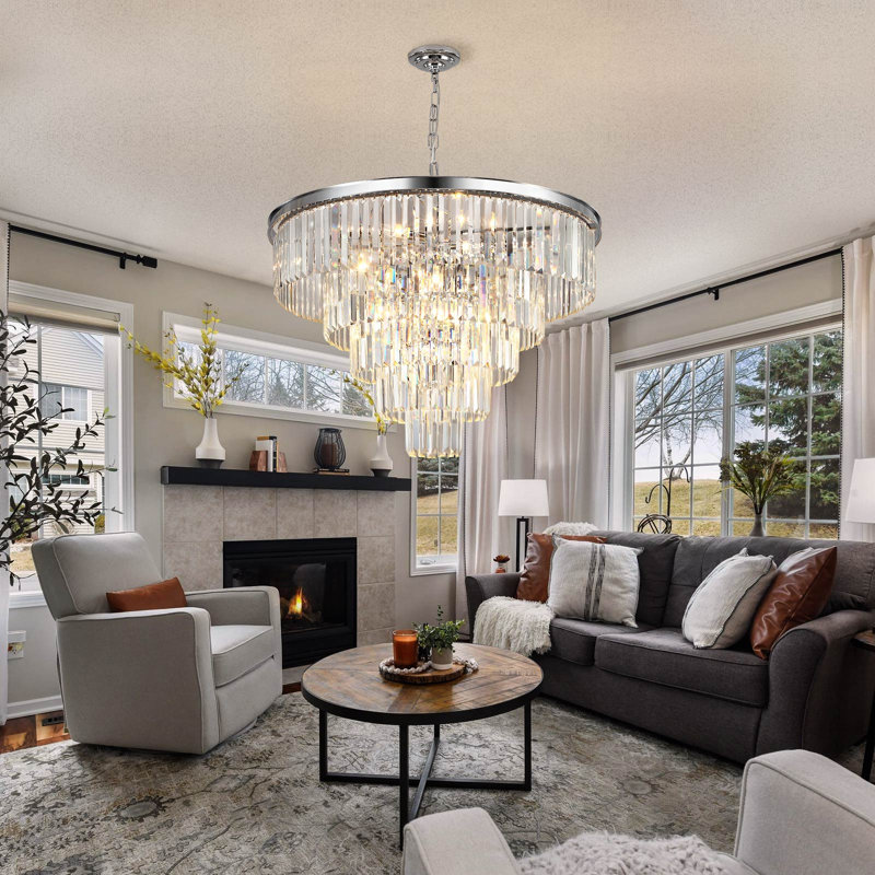 Chandelier, 65cm H 80cm W 80cm D, 5 Tiers