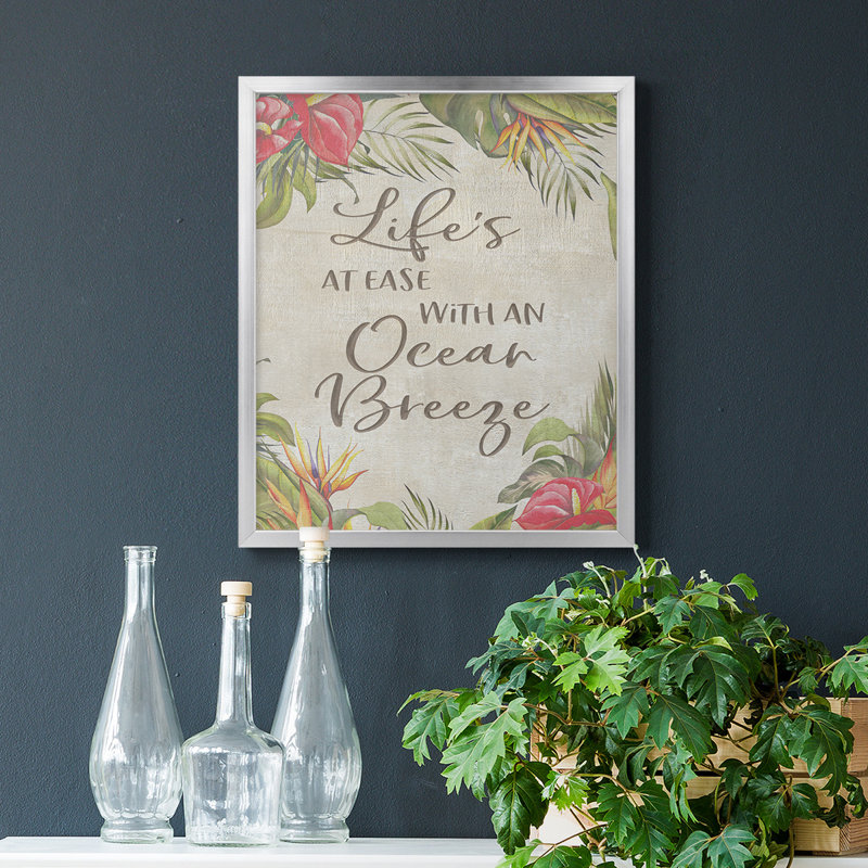 «Life's At Ease», toile encadrée de qualité supérieure - prête à être accrochée, Argent, H 24 po x l 20 po