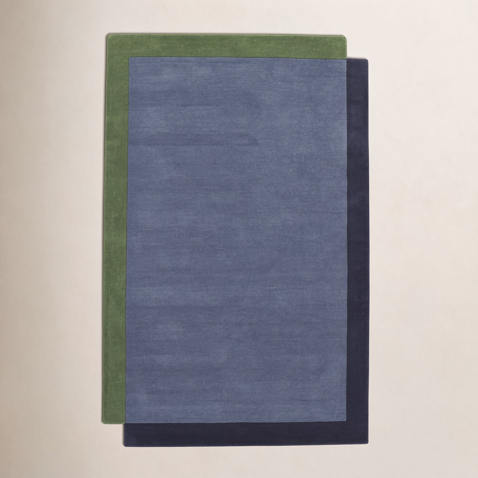 Tallulah Solid Blue Hand-Tufted Wool Rug, Rectangle 5' x 8'