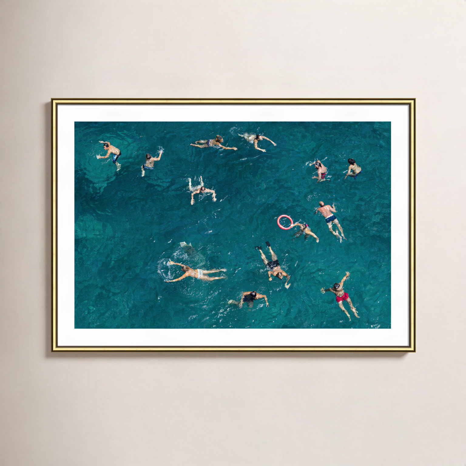 Norvell "Tonti" Print by Tonti, 29.5" H x 41.5" W x 0.88" D, Gold Framed Paper
