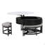 Table basse ronde à plateau relevable avec rangement et 3 repose-pieds-728436645