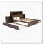 Lit plateforme avec rangement et tablettes coulissantes, lit gigogne simple et 2 tiroirs-144263150