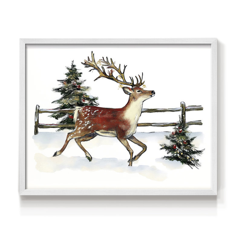 Art de Noël - DCCXV III - Reproduction encadrée - Restickable, H 11 po x l 14 po, Blanc
