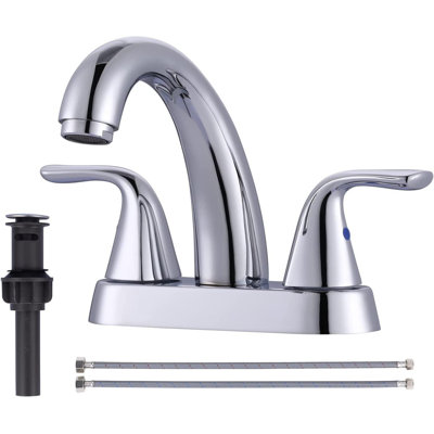 Centerset 2-handle Bathroom Faucet with Drain Assembly