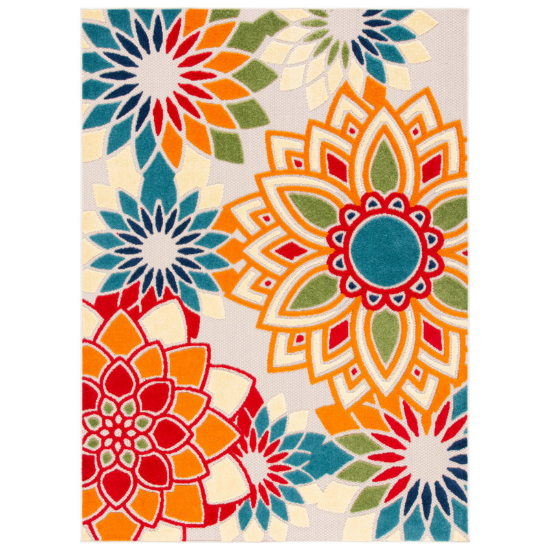 Stephine Performance Floral Indoor/Outdoor Area Rug, Rectangle 9' x 12'