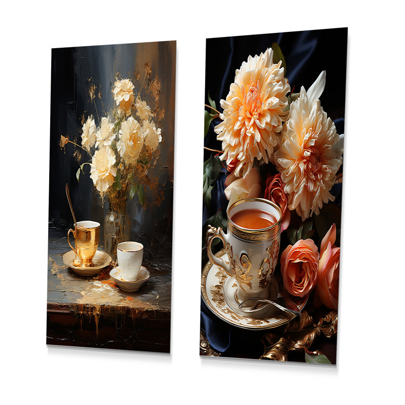 Tea Time Classic Sips - Ensemble de 2 impressions sur café et thé, H 28 po x l 24 po