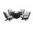 Braxton 5-Piece Deep Seating Swivel Conversation Set with Fire Pit Table-128126270-128126263