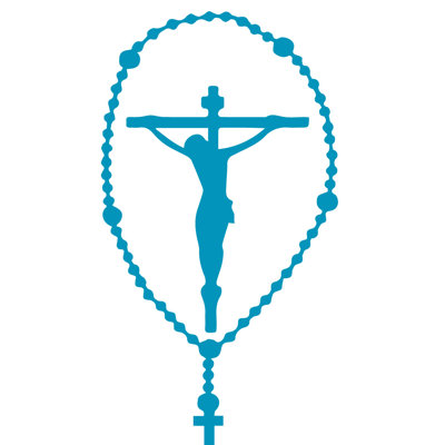 Décalcomanie murale crucifix rosary