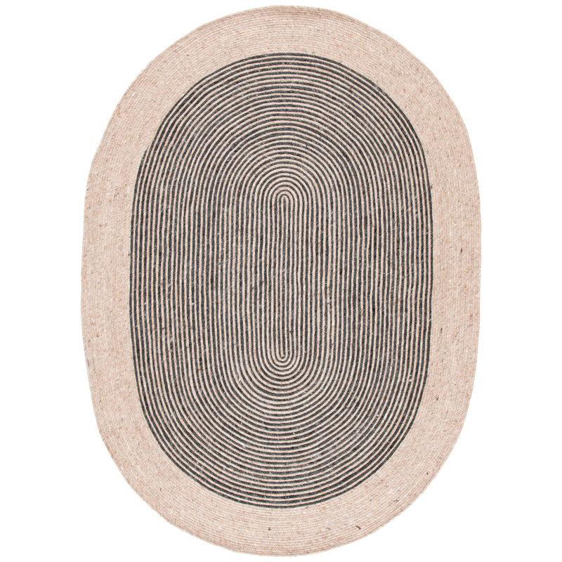 Copeland Hand Woven 0.6 Wool, 0.4 Cotton Geometric Rug, Oval 10' x 14'
