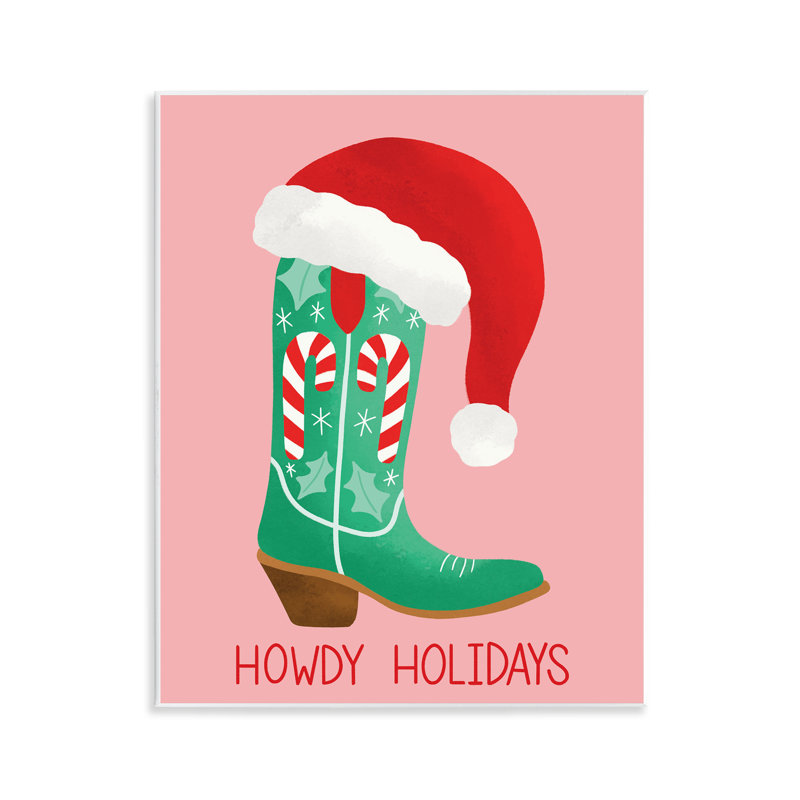 Art mural plaque et chapeau «Howdy Holidays», conception par Taylor Shannon Designs