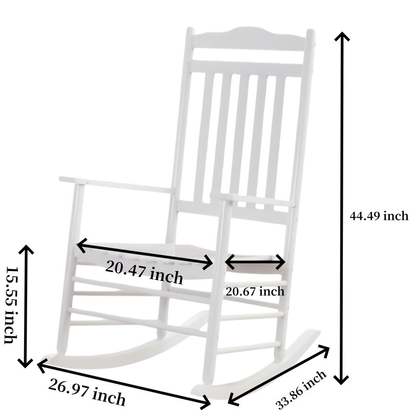 Chaise berçante en bois pour adultes 2pc