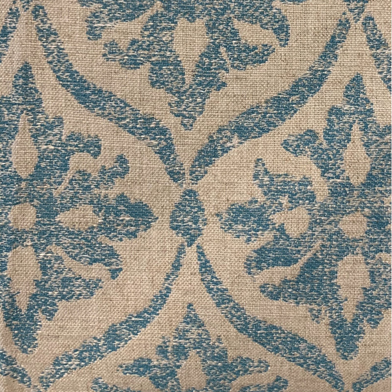 Coussin de fleurs, 26 po x 26 po, Beige, bleu