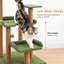 Arbre à chat vert de 112 cm (44 po) pour grands chats avec 4 plateformes-1044039730