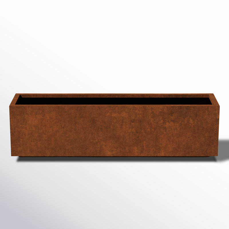 Corten Steel Series Long Box Planter, 16.25" H x 60" W x 15" D