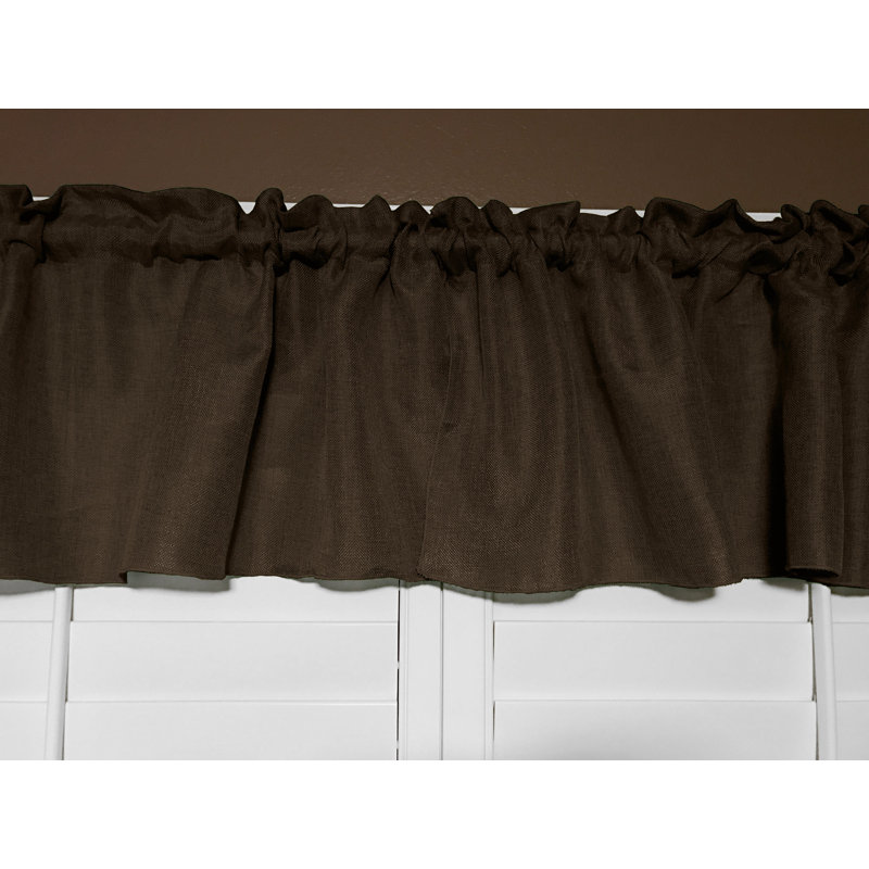 Solid Colour Tailored Window Valance, 58" W x 24" L, Brown
