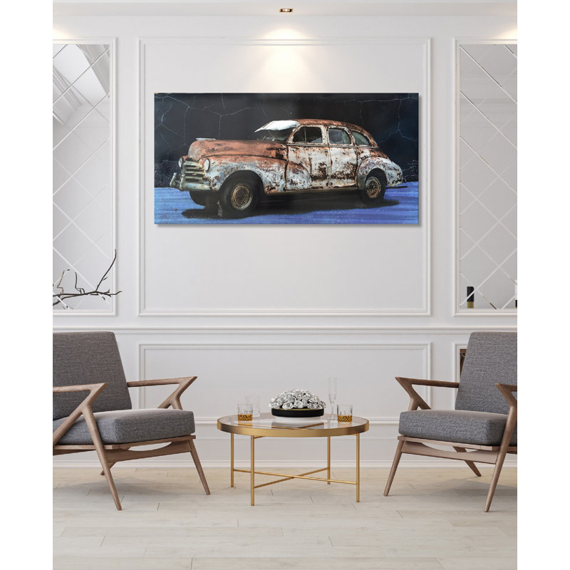 Peinture sur métal antique Truck