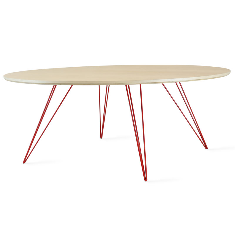 Williams Single Coffee Table, 18" H x 54" W x 46" D, Red, Maple