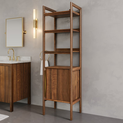 Ferrero 21 in. W x 17 in. D x 72 in. H Free Standing Linear Cabinet In Noir Juglans Finish