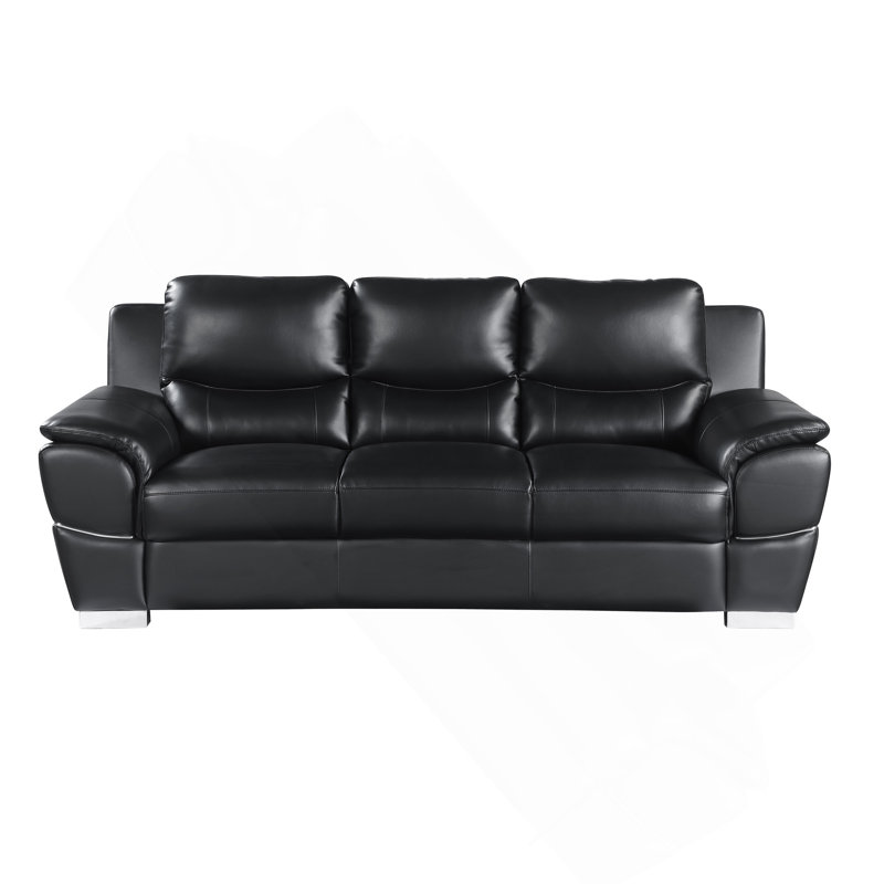 Genuine Leather Sofa, Black